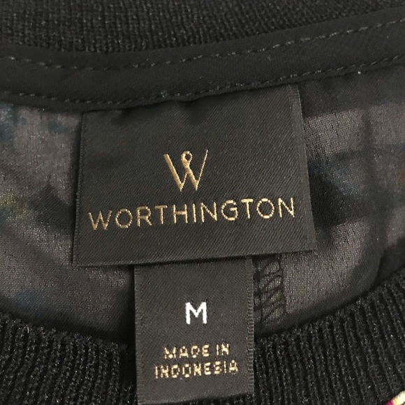 Worthington Black And White Multicolored Sleeveless Blouse Size Medium - Picture 8 of 9